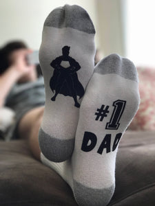 White #1 Dad Socks